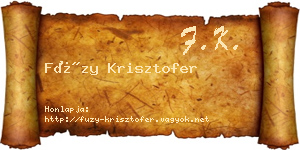 Füzy Krisztofer névjegykártya
