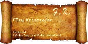 Füzy Krisztofer névjegykártya