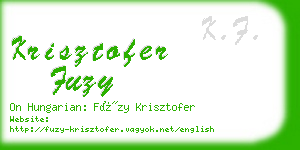 krisztofer fuzy business card
